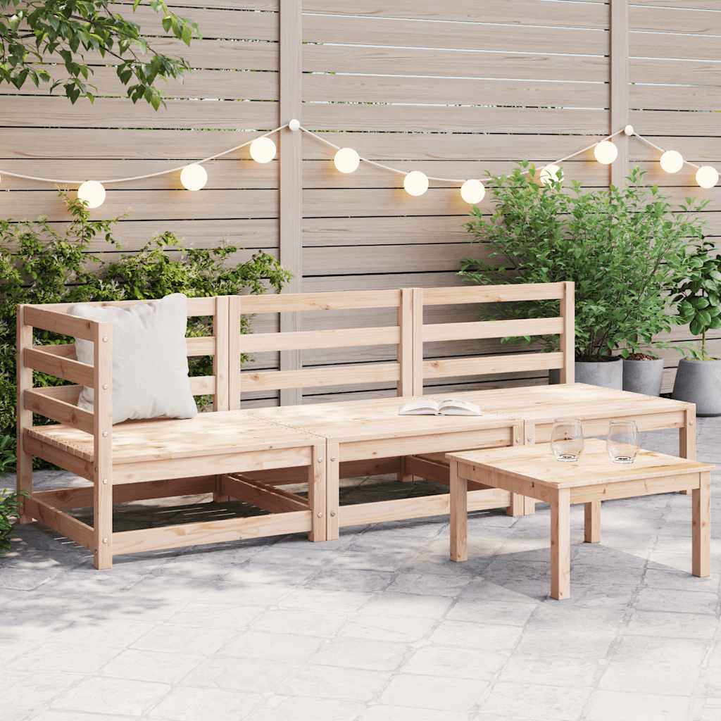 3 Piece Garden Lounge Set Solid Pinewood