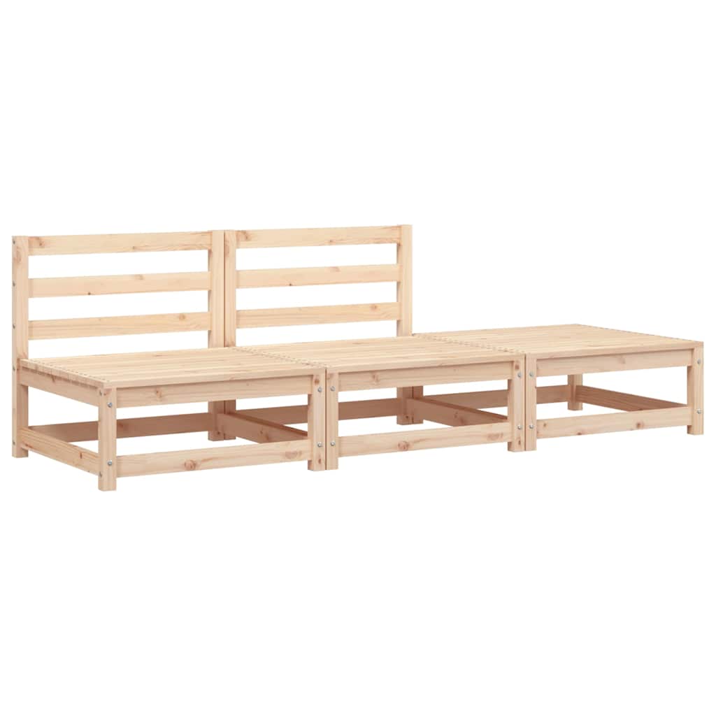 3 Piece Garden Lounge Set Solid Pinewood