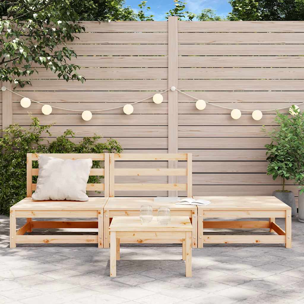 3 Piece Garden Lounge Set Solid Pinewood