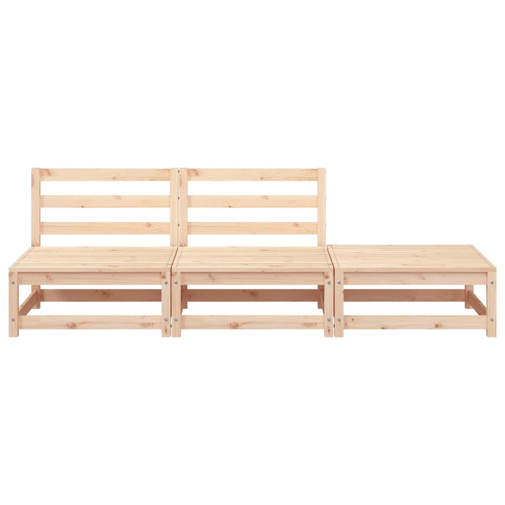 3 Piece Garden Lounge Set Solid Pinewood