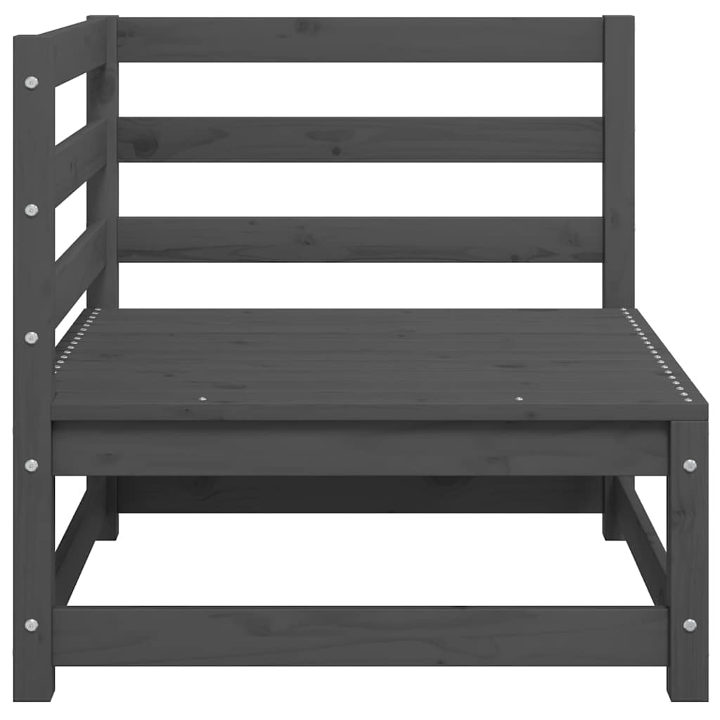 Garden Corner Sofa with Anthracite Cushions Solid Pinewood