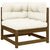 Garden Corner Sofa with Cream Cushions Solid Pinewood