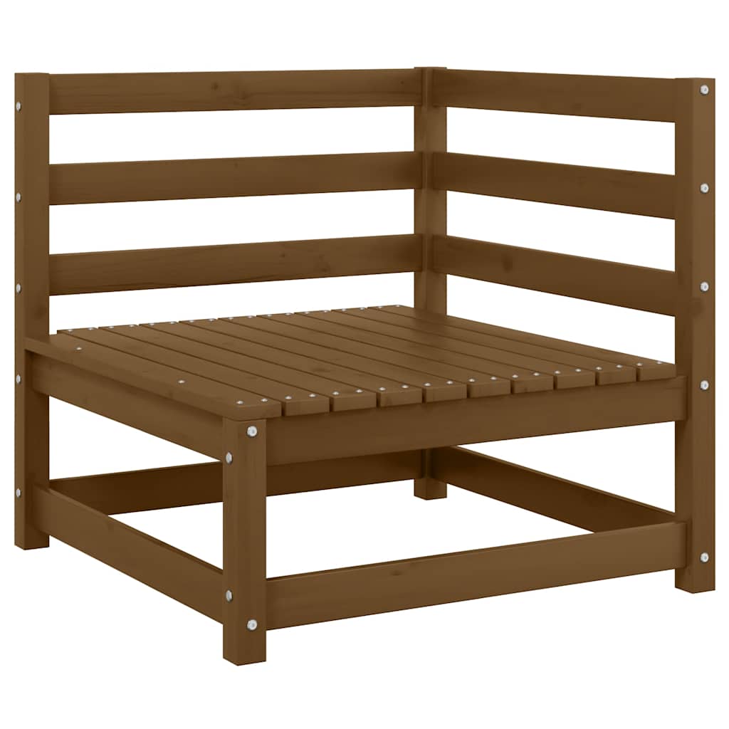 Garden Corner Sofa with Cream Cushions Solid Pinewood