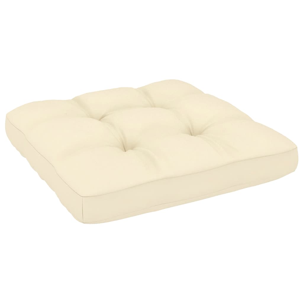 Garden Corner Sofa with Cream Cushions Solid Pinewood