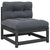 Garden Middle Sofa with Anthracite Cushions Grey Solid Pinewood