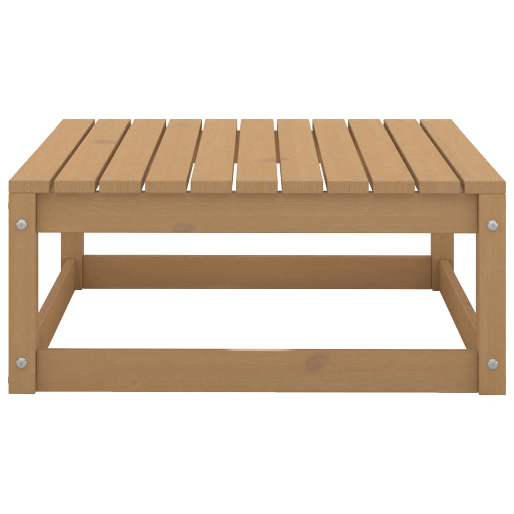 Garden Footstool with Cushion Honey Brown Solid Pinewood