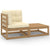 2 Piece Garden Lounge Set with Cushions Honey Brown Pinewood