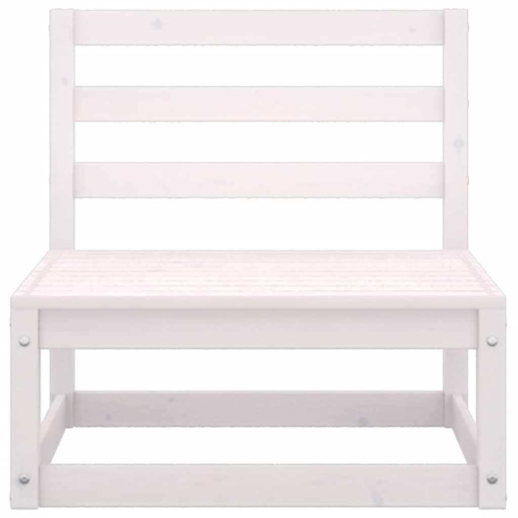 2 Piece Garden Lounge Set with Cushions White Solid Pinewood