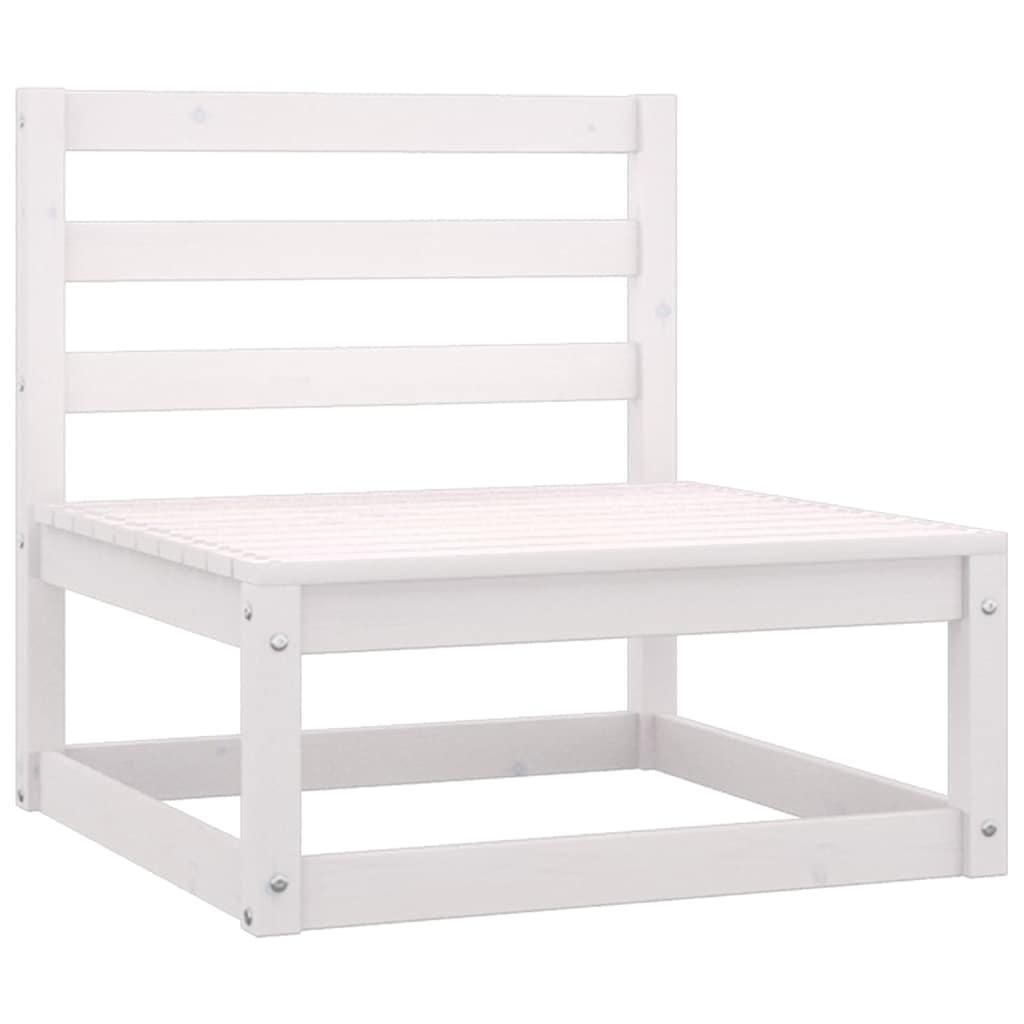 3 Piece Garden Lounge Set with Cushions White Solid Pinewood