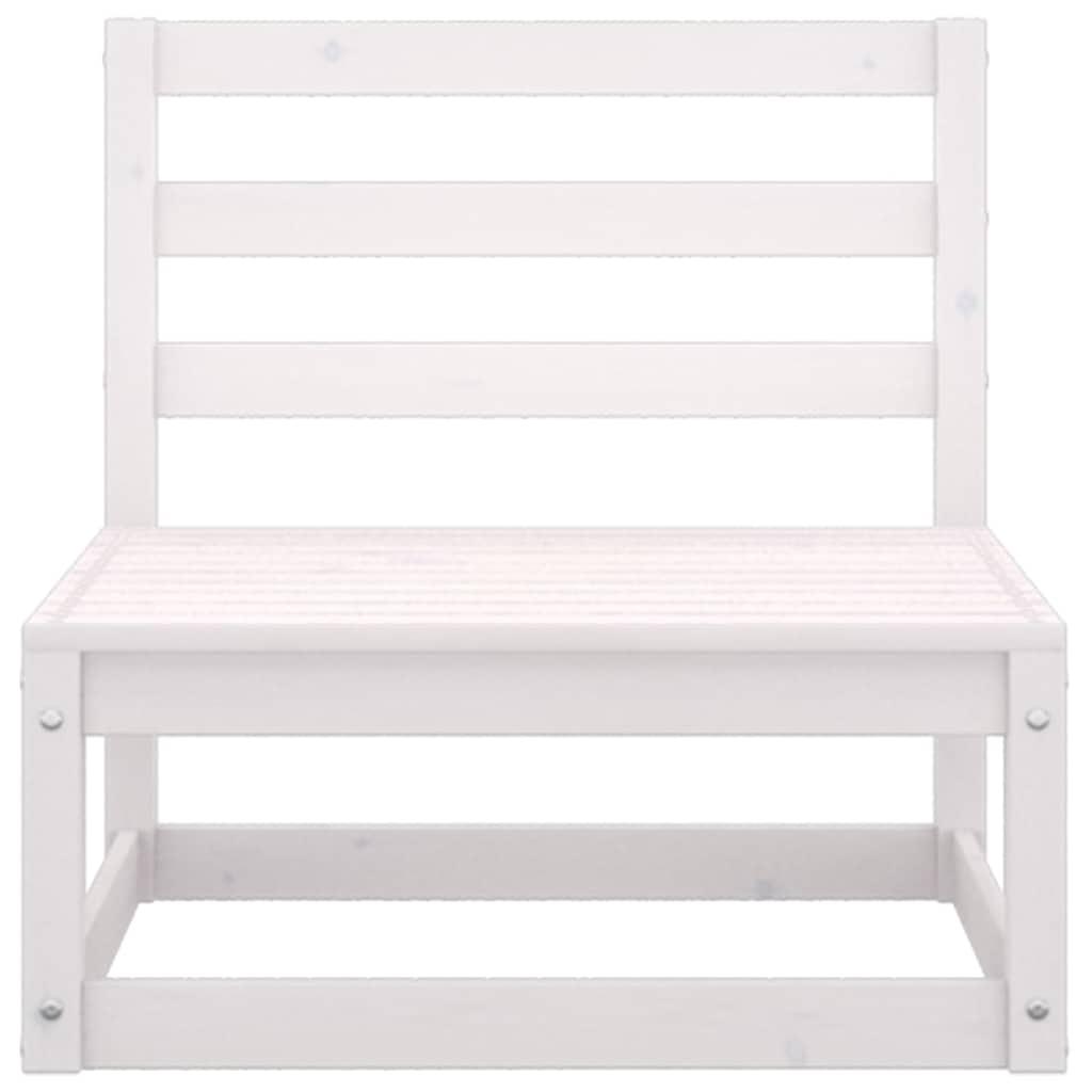 3 Piece Garden Lounge Set with Cushions White Solid Pinewood