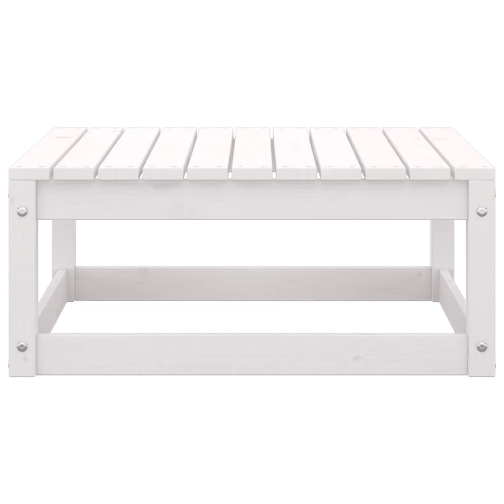 3 Piece Garden Lounge Set with Cushions White Solid Pinewood