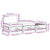 3 Piece Garden Lounge Set with Cushions White Solid Pinewood