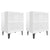 Bed Cabinets with Metal Legs 2 pcs High Gloss White 40x30x50 cm