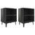 Bed Cabinets with Metal Legs 2 pcs High Gloss Black 40x30x50 cm