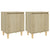 Bed Cabinets with Solid Wood Legs 2 pcs Sonoma Oak 40x30x50 cm