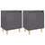 Bed Cabinets Solid Wood Legs 2 pcs High Gloss Grey 40x30x50 cm