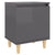 Bed Cabinets Solid Wood Legs 2 pcs High Gloss Grey 40x30x50 cm