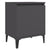 Bed Cabinet with Metal Legs Grey