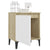 Bed Cabinet with Metal Legs Sonoma Oak and White 40x30x50 cm