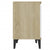 Bed Cabinet with Metal Legs Sonoma Oak and White 40x30x50 cm