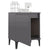 Bed Cabinet with Metal Legs High Gloss Grey