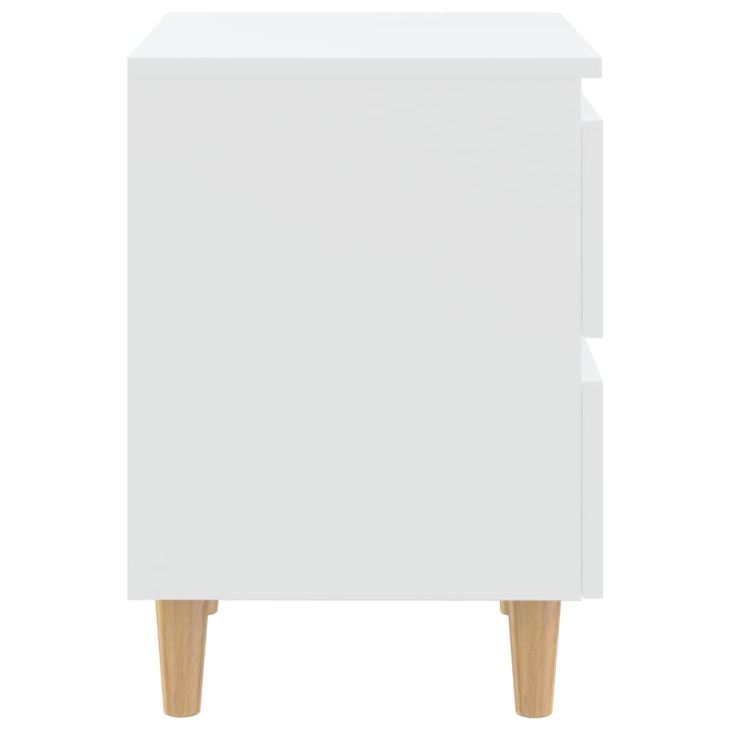 Bed Cabinets with Solid Pinewood Legs 2 pcs White 40x35x50 cm