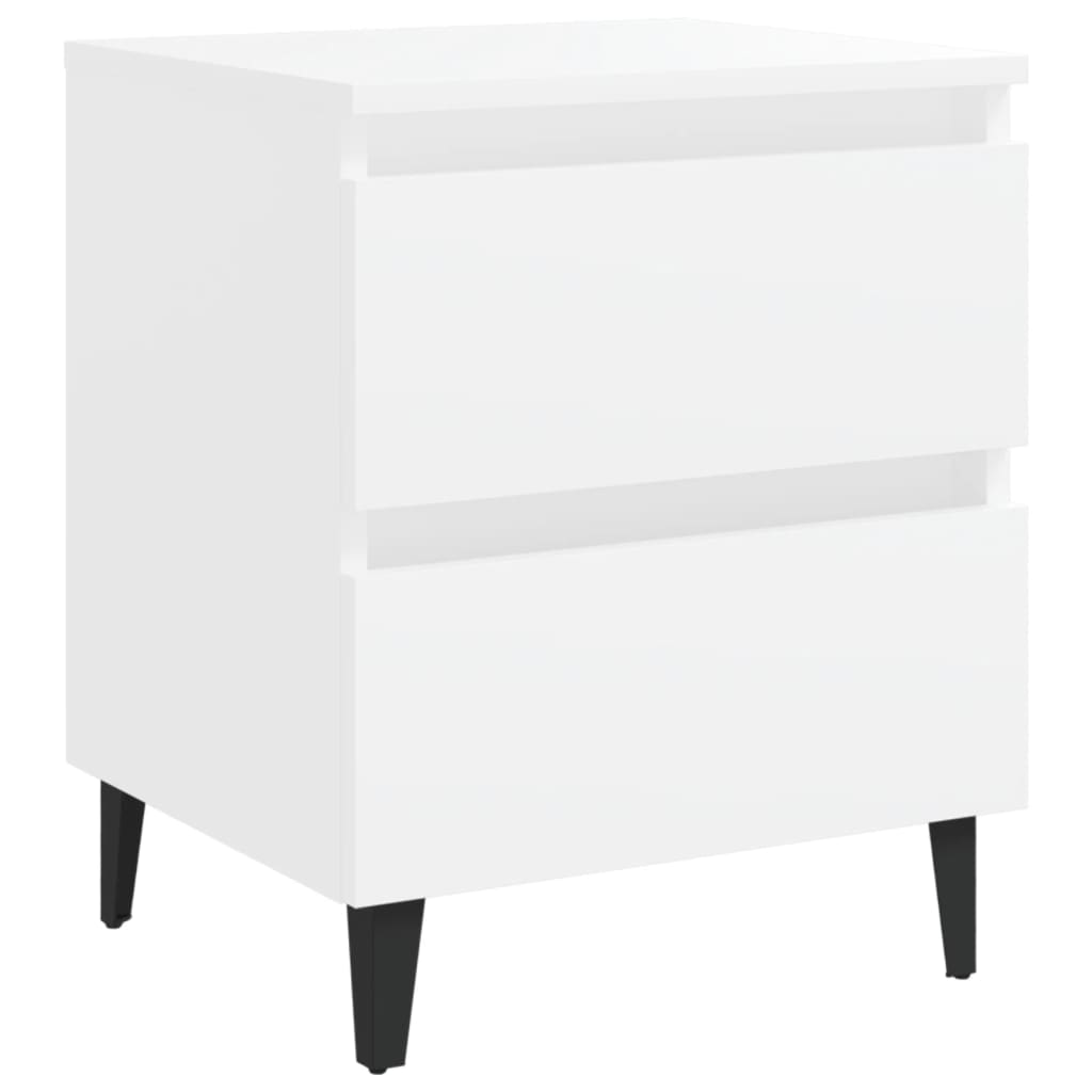 Bed Cabinets 2 pcs White 40x35x50 cm Engineered Wood