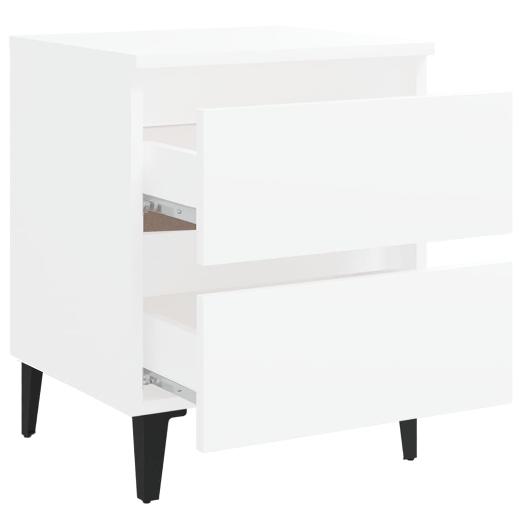 Bed Cabinets 2 pcs White 40x35x50 cm Engineered Wood