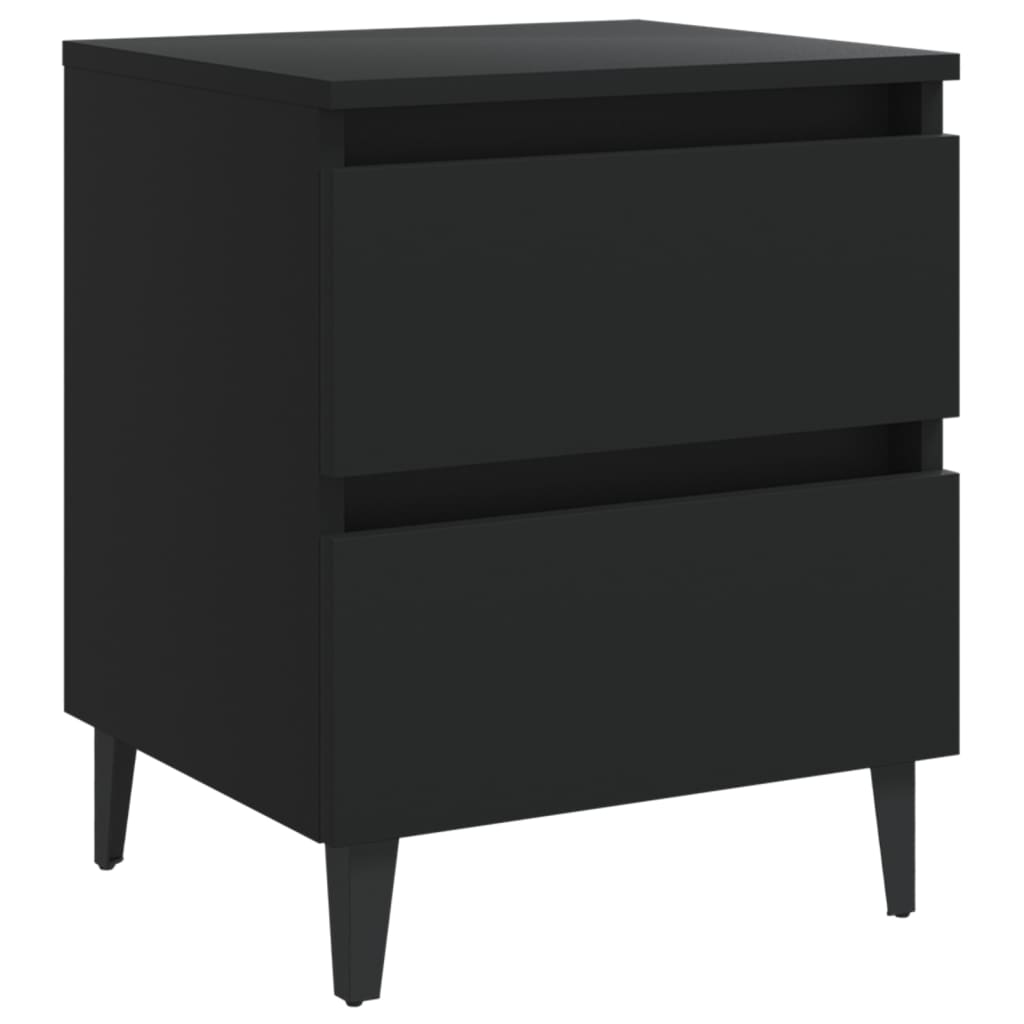 Bed Cabinets 2 pcs Black 40x35x50 cm Engineered Wood