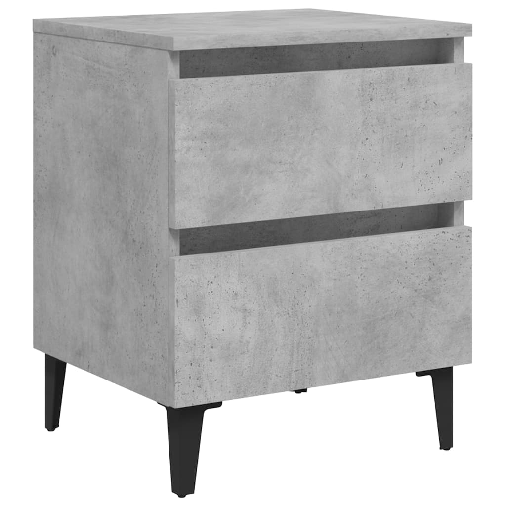 Bed Cabinet Concrete Grey 40x35x50 cm Engineered Wood