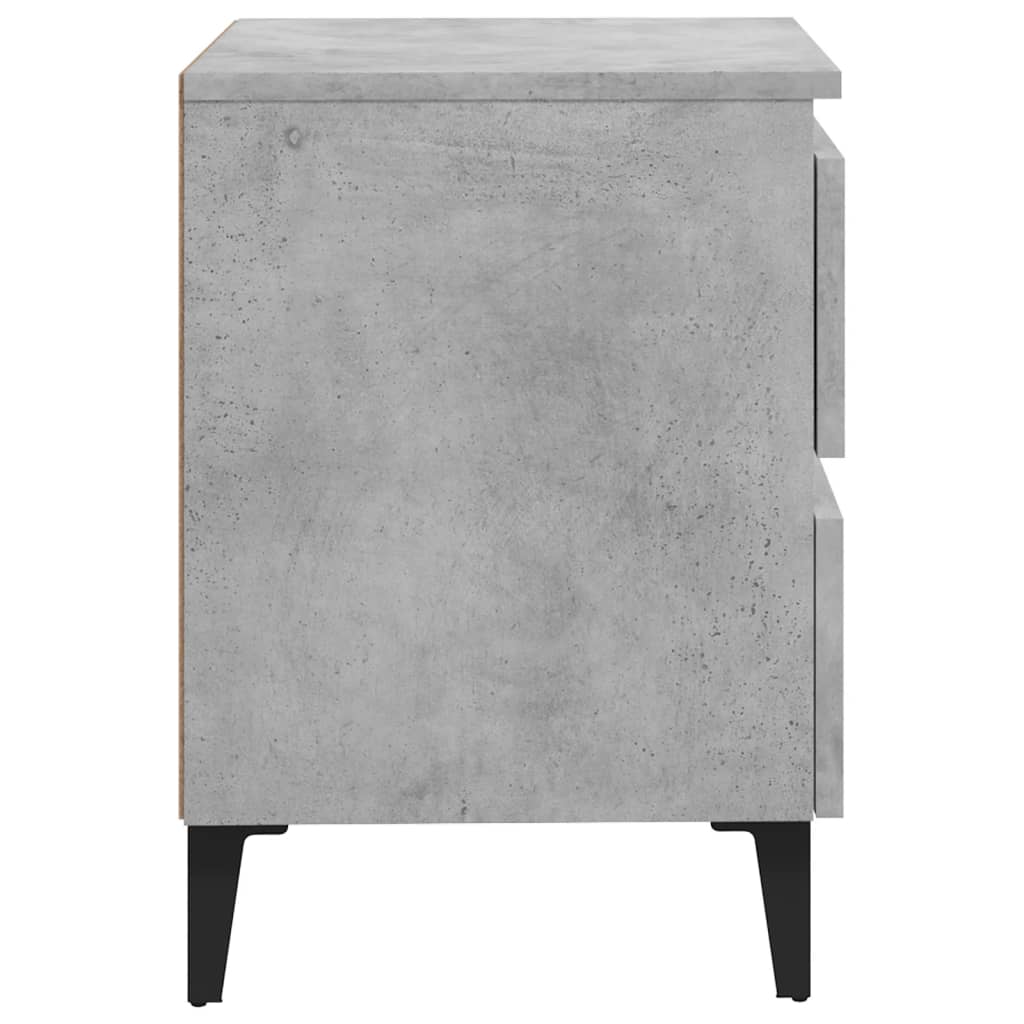 Bed Cabinet Concrete Grey 40x35x50 cm Engineered Wood