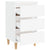 Bed Cabinet with Solid Wood Legs White 40x35x69 cm