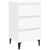 Bed Cabinet with Metal Legs White 40x35x69 cm