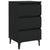 Bed Cabinet with Metal Legs Black 40x35x69 cm