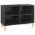 TV Cabinet with Solid Wood Legs High Gloss Grey 69.5x30x50 cm