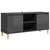 TV Cabinet & Solid Wood Legs High Gloss Grey 103.5x35x50 cm