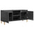 TV Cabinet & Solid Wood Legs High Gloss Grey 103.5x35x50 cm