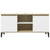 TV Cabinet with Metal Legs White and Sonoma Oak 103.5x35x50 cm