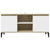 TV Cabinet with Metal Legs White and Sonoma Oak 103.5x35x50 cm