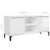 TV Cabinet with Metal Legs High Gloss White 103.5x35x50 cm