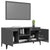 TV Cabinet with Metal Legs High Gloss Grey 103.5x35x50 cm