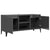 TV Cabinet with Metal Legs High Gloss Grey 103.5x35x50 cm