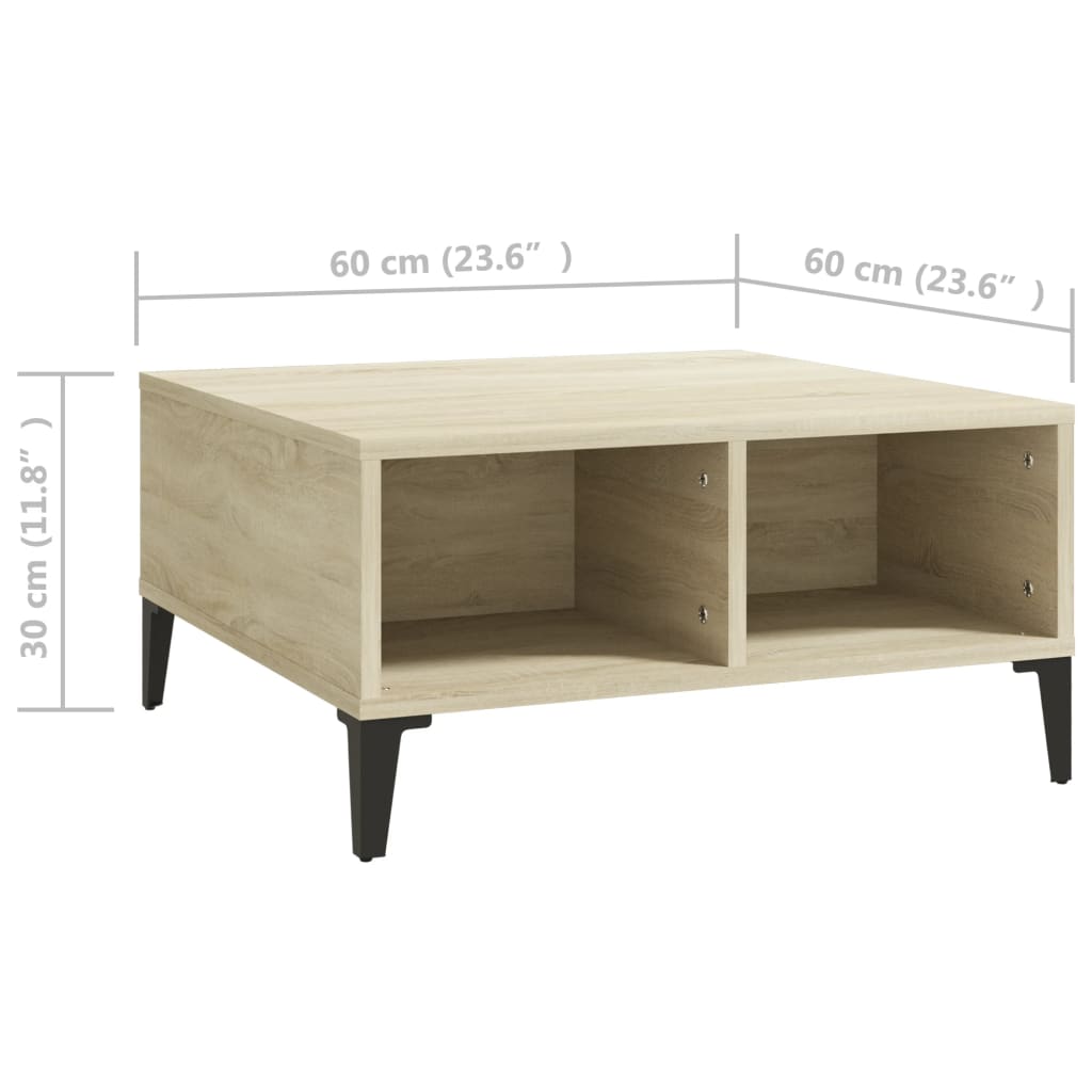 Coffee Table Sonoma Oak 60x60x30 cm Engineered Wood