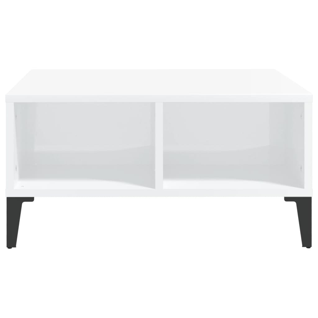 Coffee Table High Gloss White 60x60x30 cm Engineered Wood