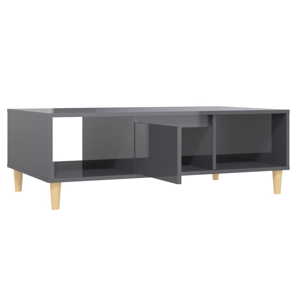 Coffee Table High Gloss Grey 103.5x60x35 cm Engineered Wood