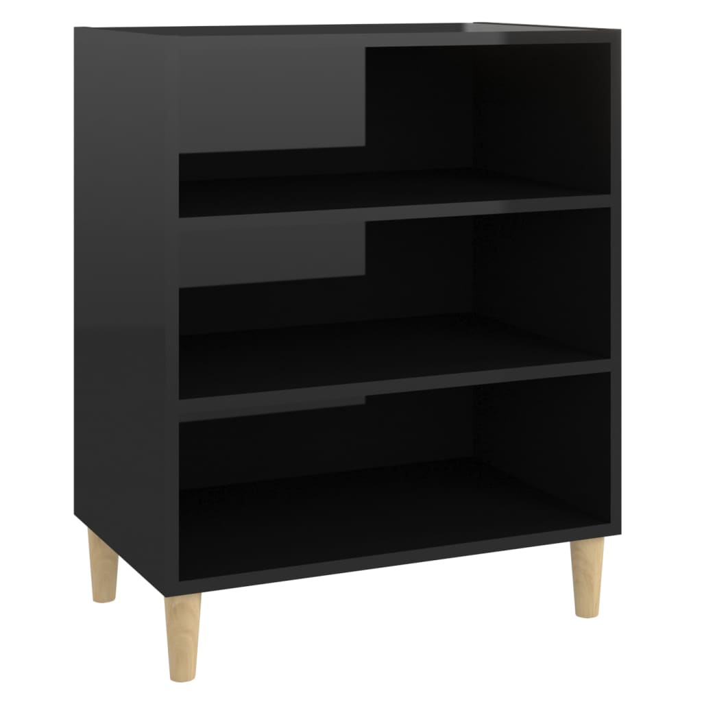 Sideboard High Gloss Black 57x35x70 cm Engineered Wood