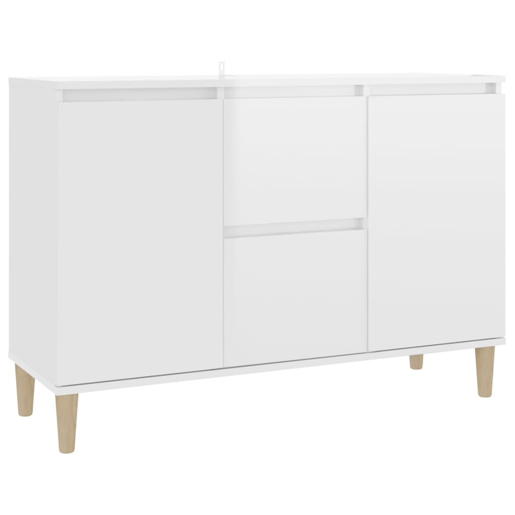 Sideboard High Gloss White 101x35x70 cm Engineered Wood