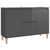 Sideboard High Gloss Grey 101x35x70 cm Engineered Wood