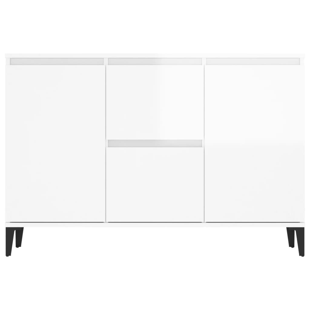 Sideboard High Gloss White 102x35x70 cm Engineered Wood