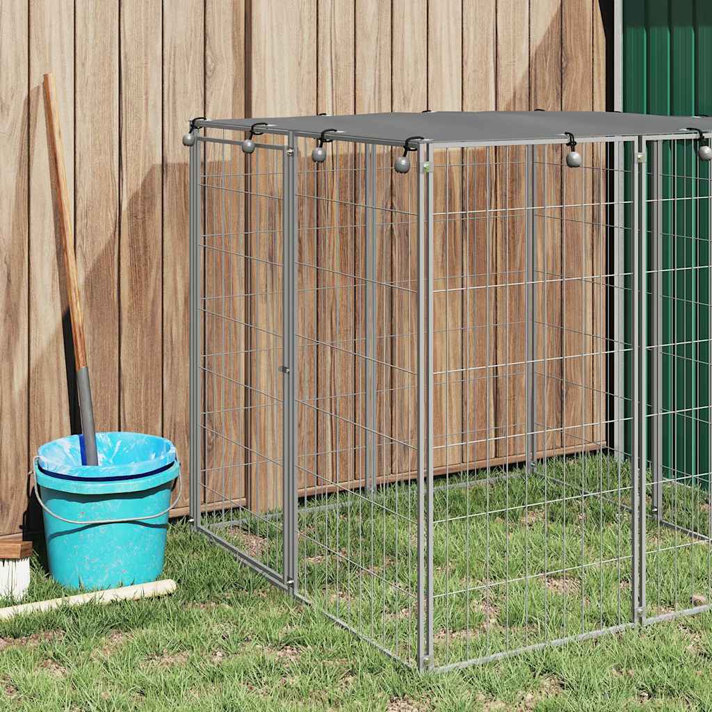 Dog Kennel Silver 110x110x110 cm Steel